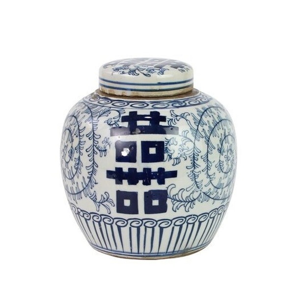 💙🤍 Blue & White Double Happiness Ginger Jar - Picture 1 of 1